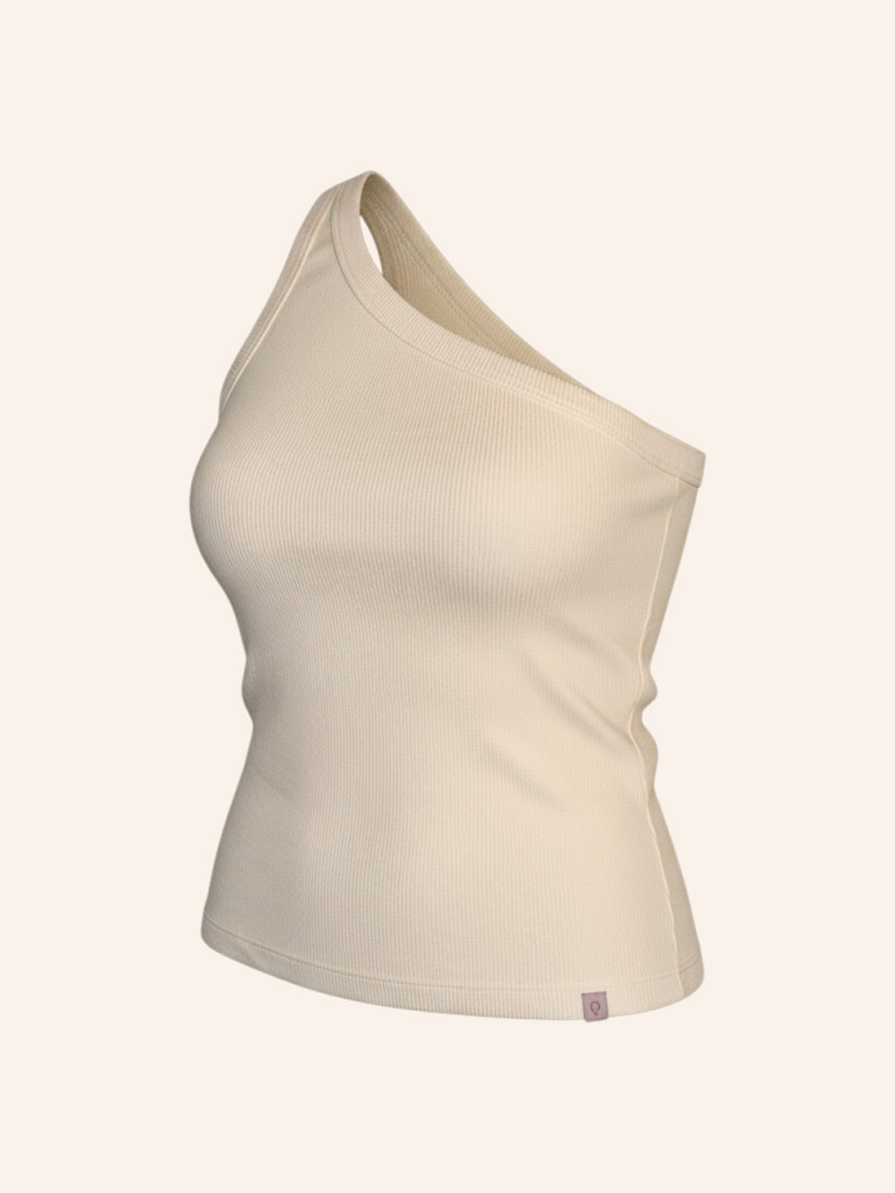 Blusa Canelada Um Ombro Só Off-White